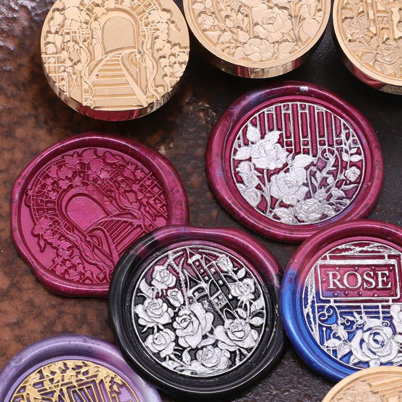 Blumenwachssiegel, Siegel, Retro-Handwerk, Siegelstempel, Kopf, Karte, Umschlag, Hochzeitseinladung, Geschenkverpackung, Scrapbook