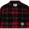Carhartt WIP Plaid Logo Label Long Sleeve Shirt Jacket Men Jackets Red I030790-18X-XX