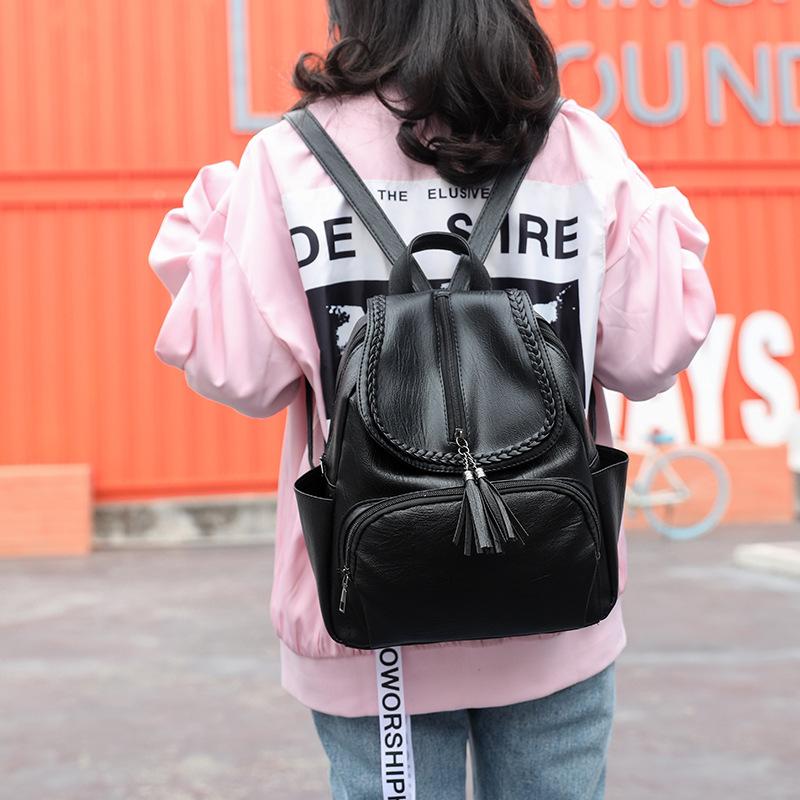 

Новый рюкзак Женский рюкзак Большой вместимости Дорожный рюкзак Студенческий школьный рюкзак чёрный