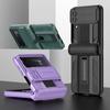 Magnetic Hinge Slide Lens Cover For Samsung Galaxy Z Flip 4 5g Case With Bracket Hard Shockproof Armor Case For Samsung Z Flip4