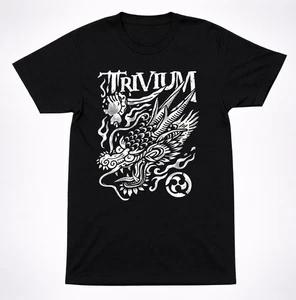 Trivium Dragon Sigil Metalcore Mythic Heavy Band Black and White T-Shirt S