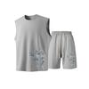 Mens Breathable Quick-Dry Sleeveless Tank Top Shorts Set Sportswear Lightweight Gym Outdoor Casual Wear