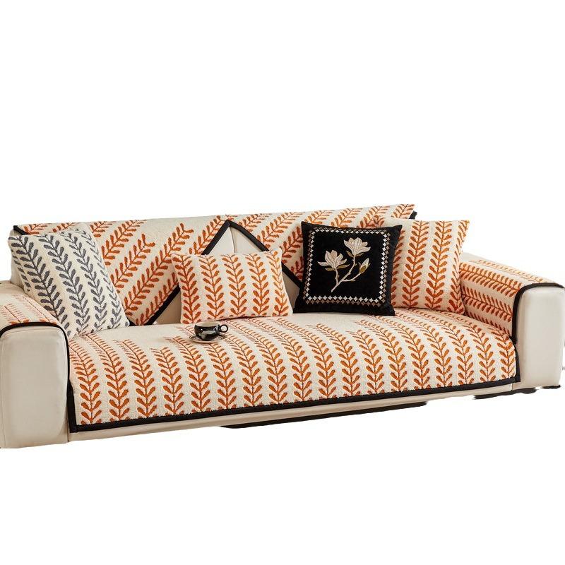 New Sofa Cushion Non-slip Leather Sofa Cover Thickened Plush Sofa Seat Cushion Autumn and Winter Light Luxury Cover