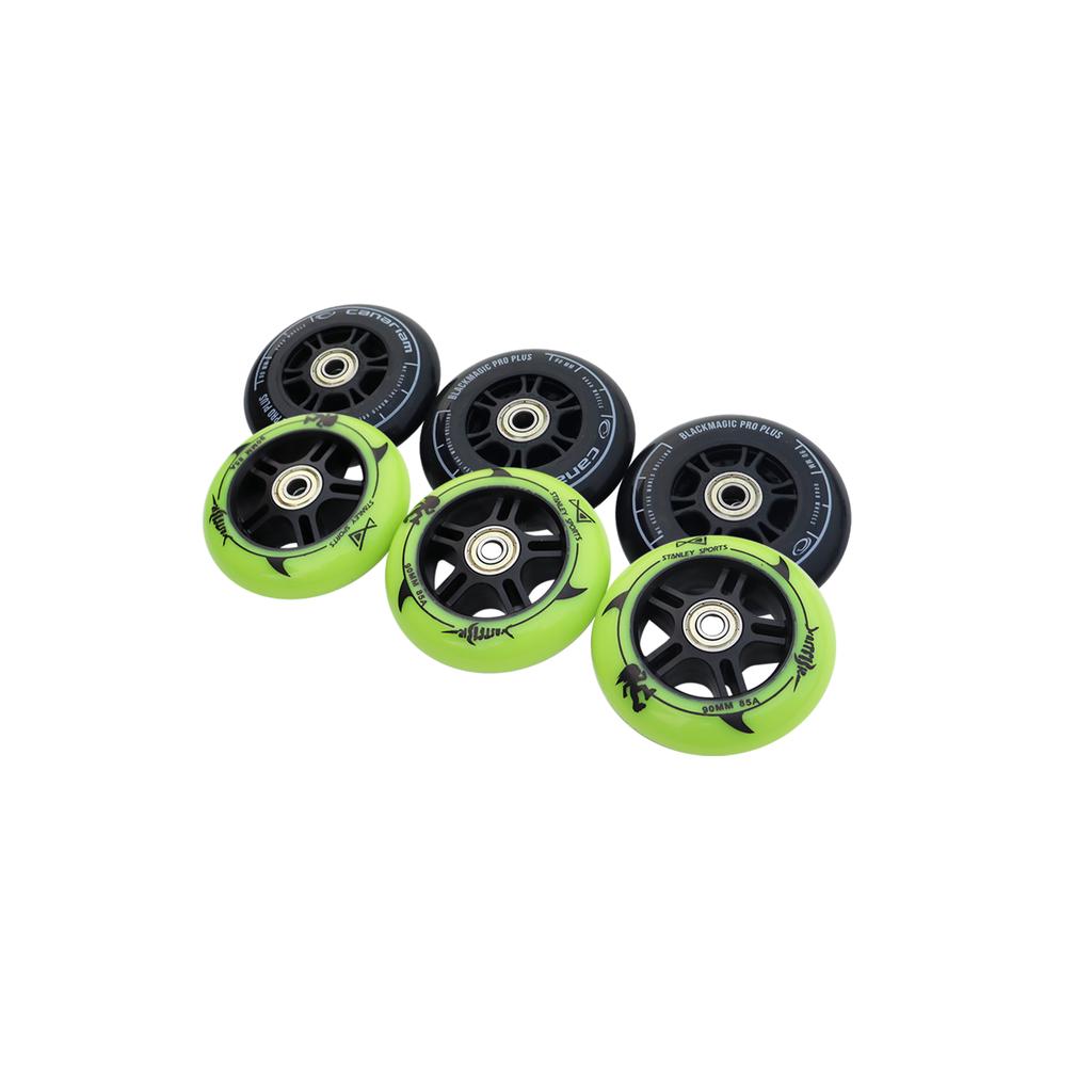 90mm (3.5") Replacement Wheels: High Elastic, Quiet, Wear-Resistant – For Skates, Luggage, Kids' Scooters