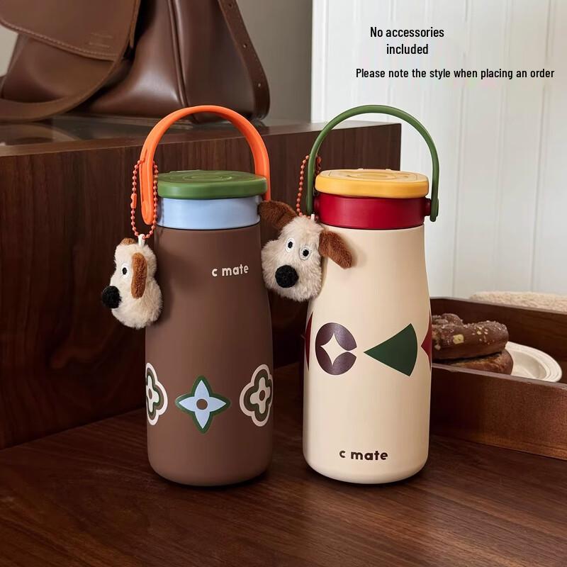 Portable Ceramic Lined Thermos Bottle with Straw