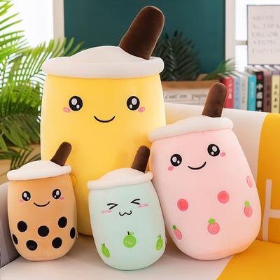 New Simulated Fruit Bubble Tea Cup Cute Throw Pillow Plush Toy Milk Tea Doll