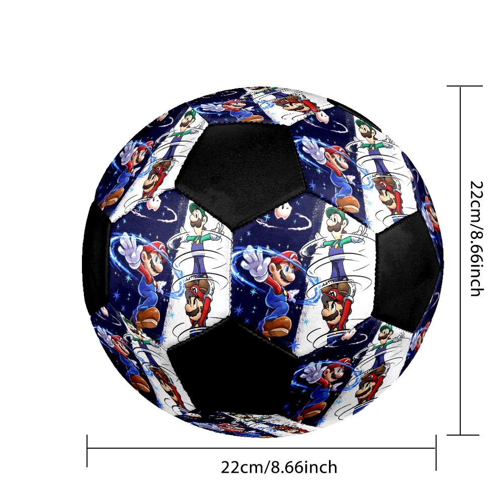 Super Mario2 Soccer Ball Colorful All Ages Machine Stitched PVC Competition Ready Durable High-Bounce.SIZE5