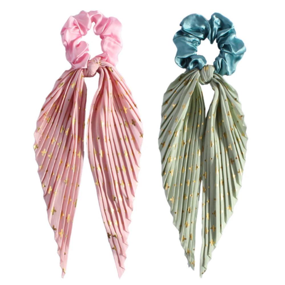 Simple Temperament Satin Large Intestine Hair Band Bow Streamer Tied Hair Ornament Ponytail Head Rope Hair Rope Hair Band