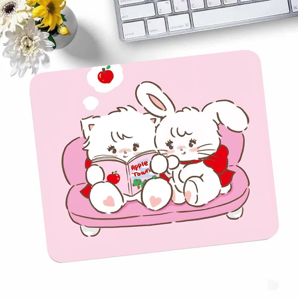 Cute Cartoon Mikko Illustration Mousepad Small LockEdge Mouse Pad For Gamers Computer Desk Pad Rectangular Anti-slip Rubber