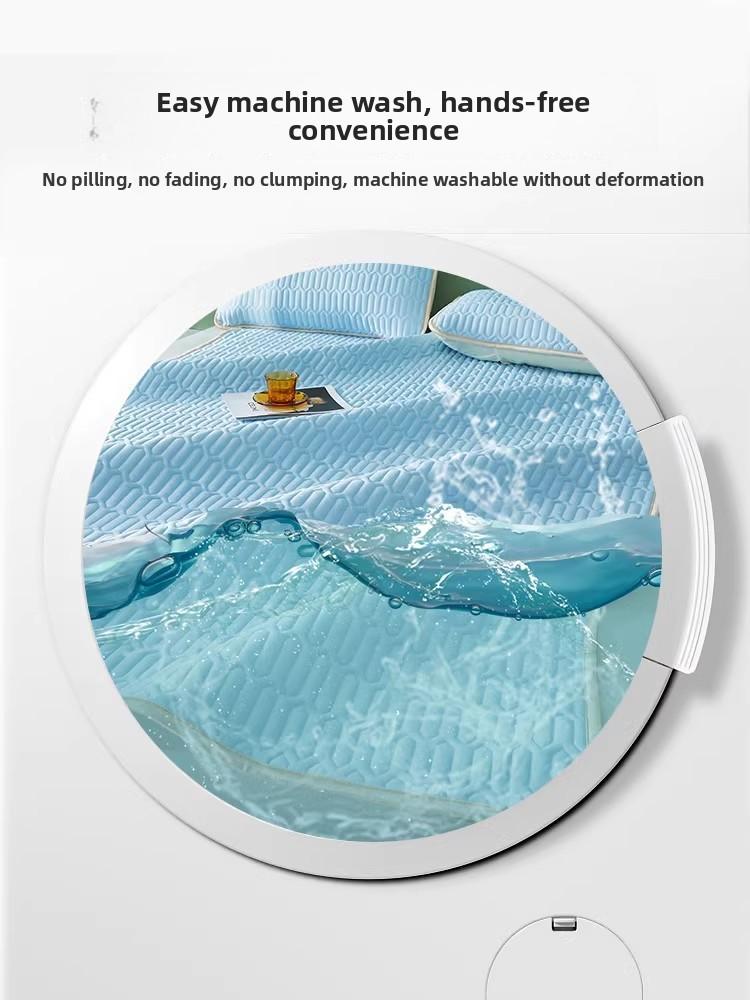 Summer Latex Cool Mat Ice Silk Bedding Single Student Dormitory Bed Sheet Cooling Sensation Mattress Cover Folding Style
