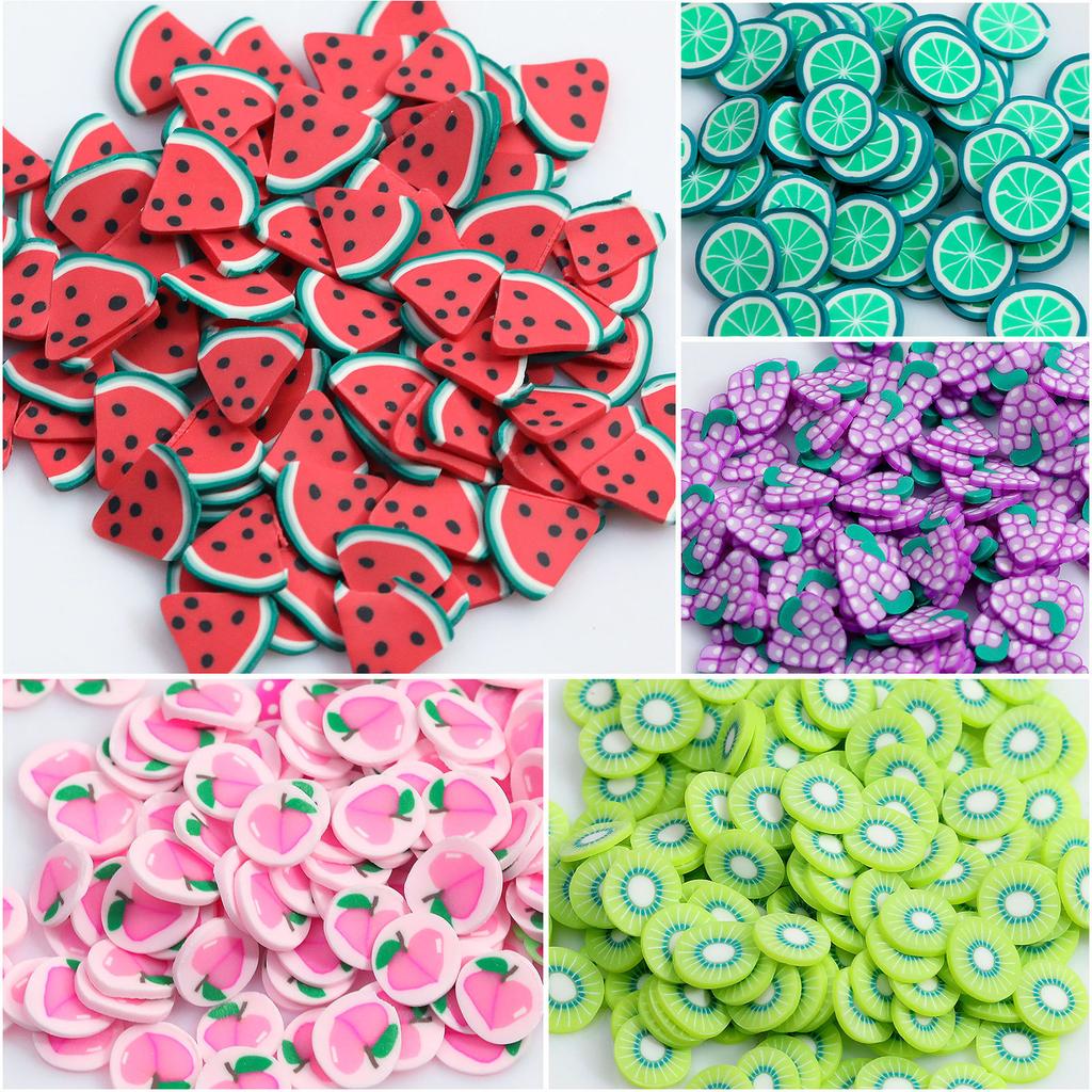 17000Pcs 3D Fruit Slices Polymer Clay Nail Art Decoration Tiny Fruit Slices For Nails DIY Mixed Fruit Flower Slices Sticker