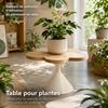 Set of 2 Table Legs of Iron in Cream White - 1 High and 1 Low Table Leg, Powder-Coated, with Non-Slip Floor Protectors - Frames Only, No Tabletops
