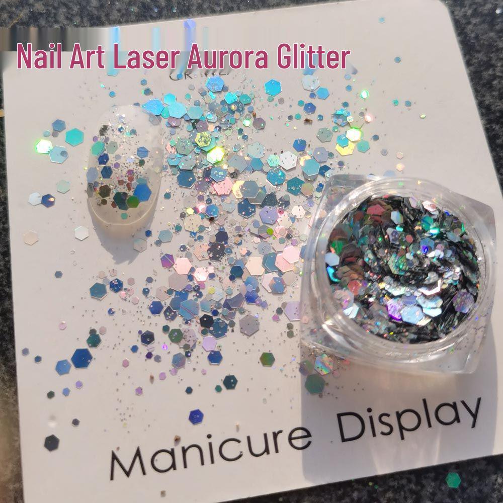 Nail Art Sequins: Flowers, Glitter Hearts, Laser Aurora