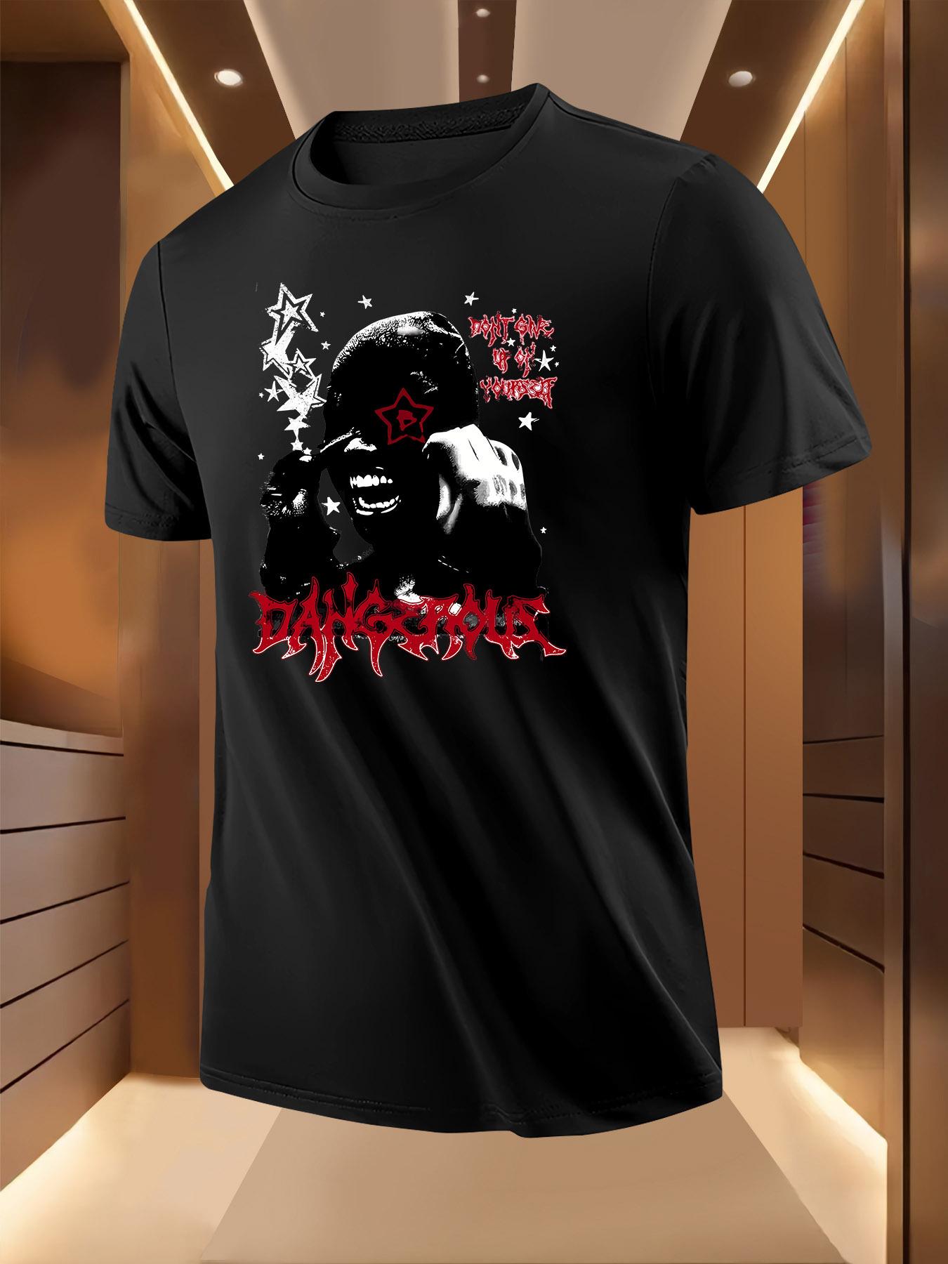 Graphic Tshirt Graphic Tshirt - Black with Red Accents - ... S