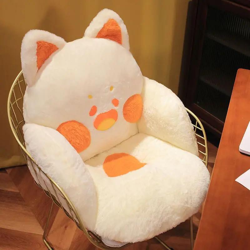 DUDU Cat Cushion Pillow,Comfy Kawaii Chair Cushion,Necessary For Office And Bedroom,Single Seat Back,Home Decor Plush Seat Pads.