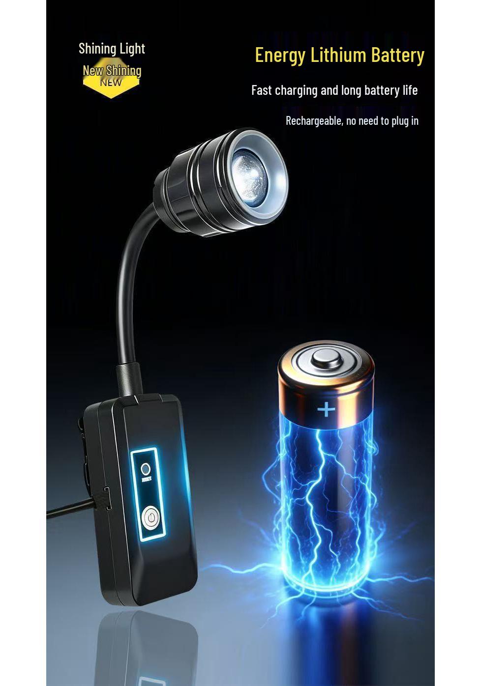 Bezprzewodowe ładowalne oświetlenie akwarium i roślin wodnych Tri-color (10-20h battery life) - Black czarny