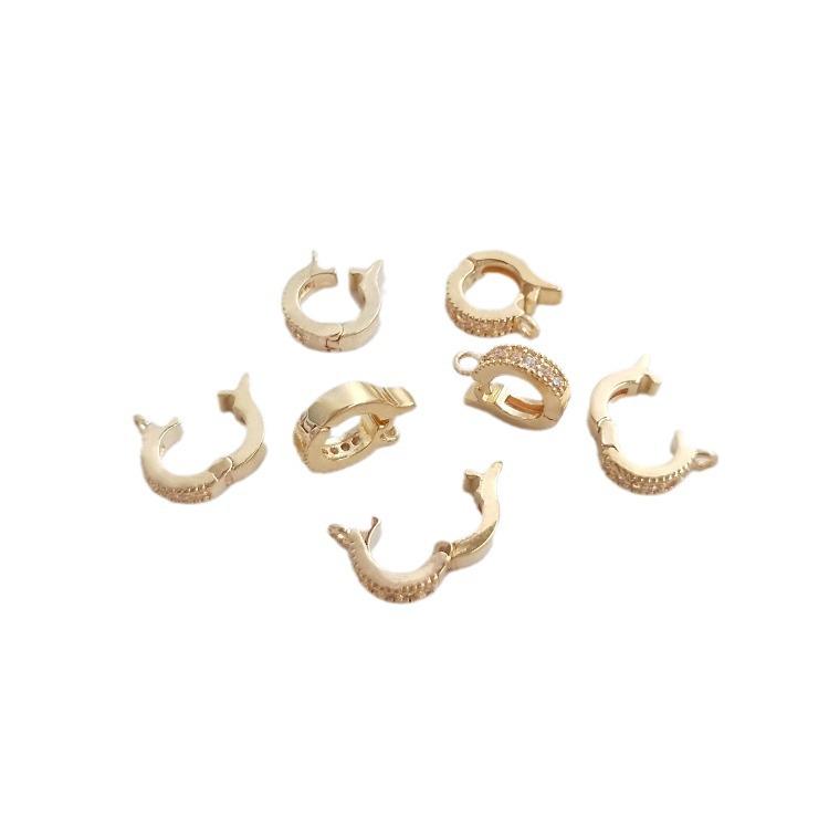 Zapięcie wisiorka z cyrkonią wypełnione złotem 14K do DIY biżuterii z pereł, jadeitu, kryształów