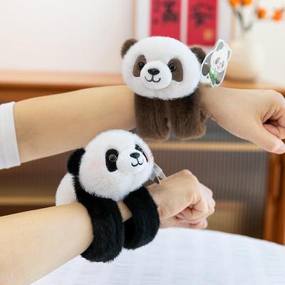 Mini Peluche Panda Braccialetto a Schiaffo Antistress e Decorazione Magnetica per Frigorifero