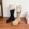 Snow Boots Long Tube Two Wear Thick Fluff Boots Small Man Thick Sole Height Increase Fashion Women's Boots Knee Warm Boots