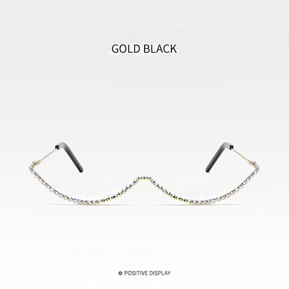 Rhinestone  Sunglasses Frames Half Frame Glasses Rhinestone Eyeglasses Frames Fake Glasses