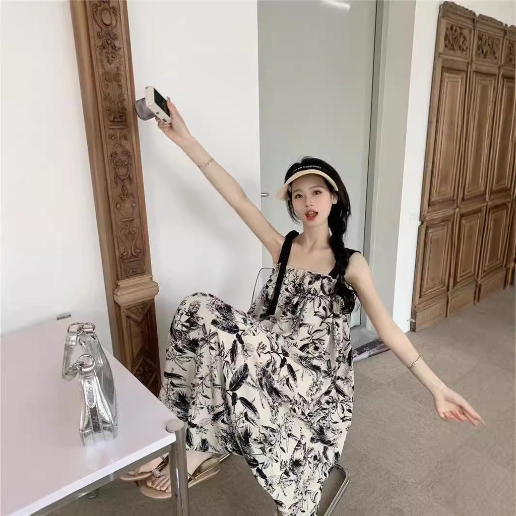 Suspender Dress Women's Summer High Waist French Strap Dress