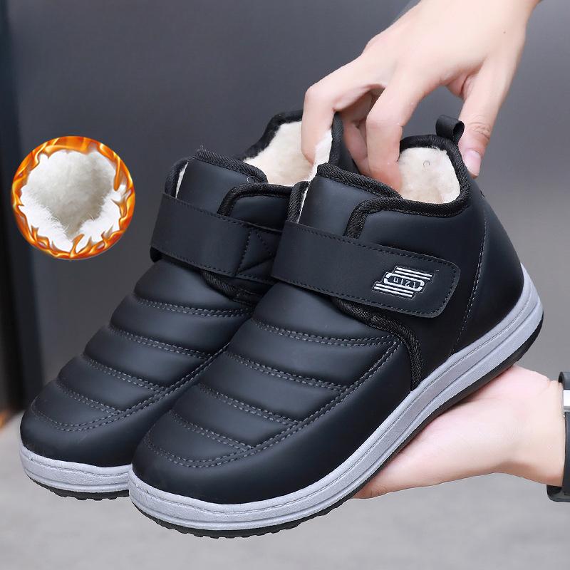 Pánské zimní zateplené sněhule Ležérní Lehké protiskluzové kotníkové boty s umělou kožešinou pro muže Vodotěsné Pohodlné krátké boty Venkovní vycházková obuv