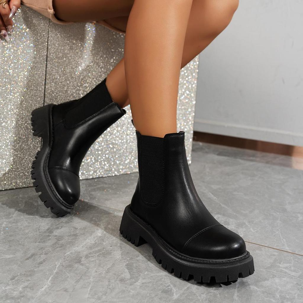 Chelsea Women's Autumn Thick Sole Martin Boots - Trendy British Style