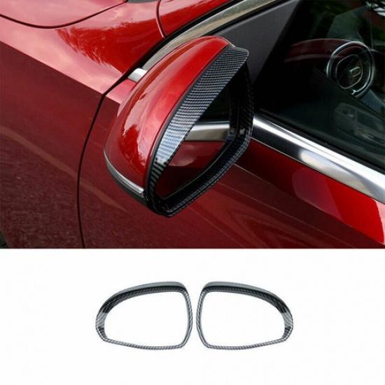 For Benz C-Class 22-23 ABS Carbon Fiber Rearview Mirror Rain Eyebrow Frame Trim