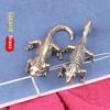 Antique Bronze Tropical Desert Animal Lizard Statue Retro Brass Chameleon Figures Ornaments Desk Decorations