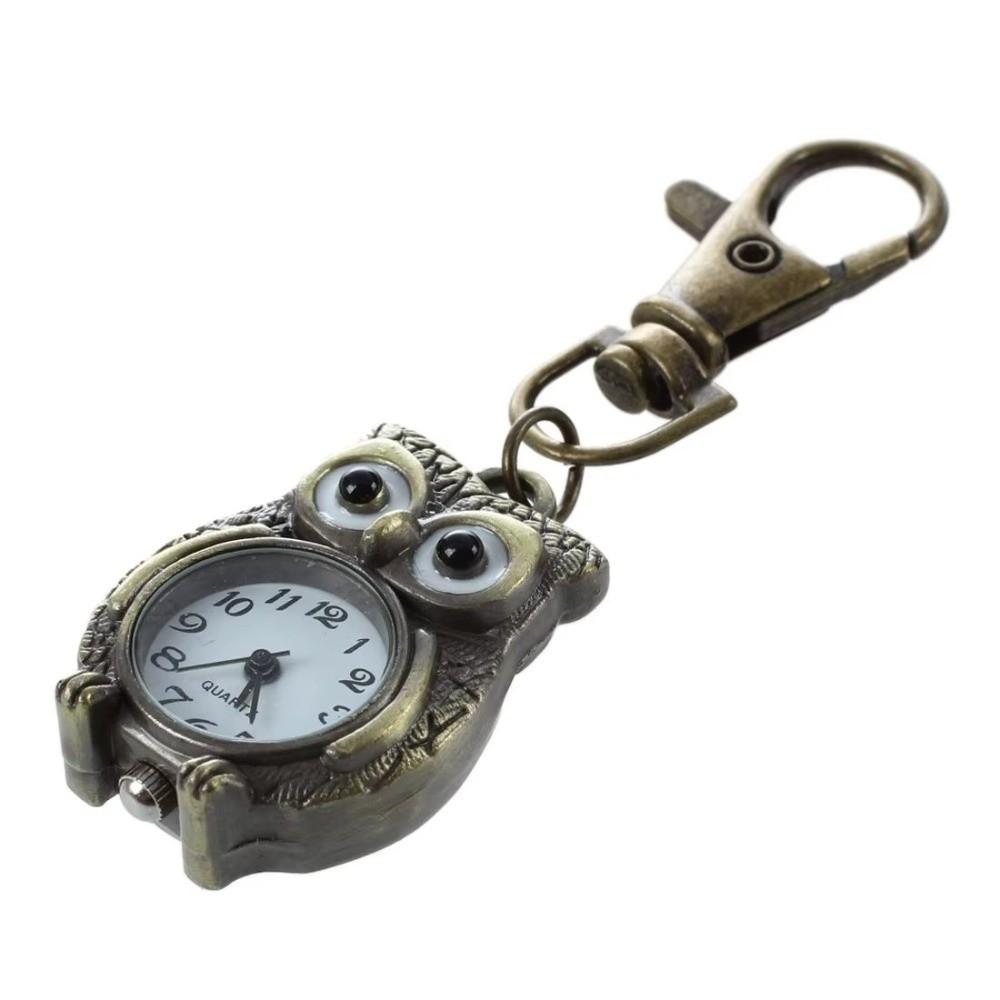 Alloy Clock Keychain Small Mini Hanging Watch Vintage Pocket Watch