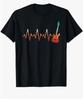 Retro Electric Guitar Heartbeat Rock Music T-Shirt