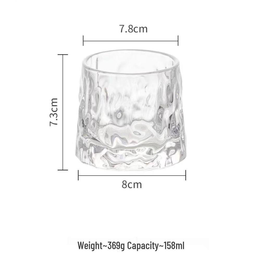 Rotating Whiskey Glass: Gyro Decompression Hammered Design