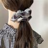 College Style Plaid Scrunchies Women Girls Elastic Hair Rubber Bands Accessories Hair Ring Rope Headdress Headwear Ornament