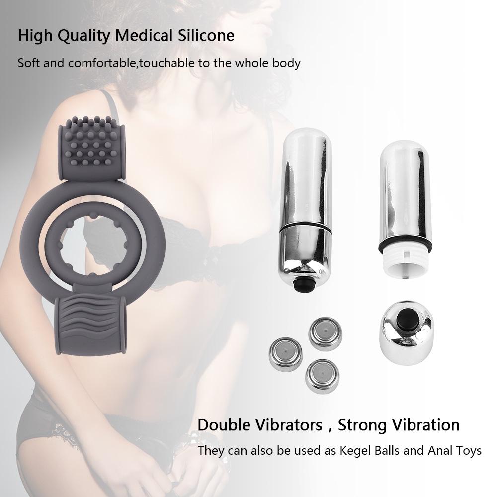 Penis Vibrator Ring Sleeve Ball Stretcher Male Chastity Cage Cock Ejaculating Delay Erotic Sex Toys