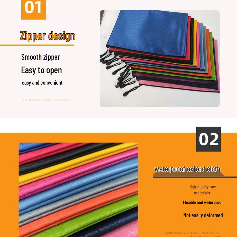 A4 Football Pattern Waterproof Oxford Cloth Document Bag