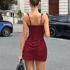 Women's European & American Sexy Fishbone Slim Fit Backless Spaghetti Strap Dress - Hot Girl & Mature Style