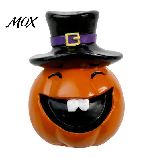 Festive Halloween Room Decor Pumpkin Statue, Resin Spooky Face Figurine for Cute Figurines Indoor Tabletop, Tiered Tray, Party, Home Accents
