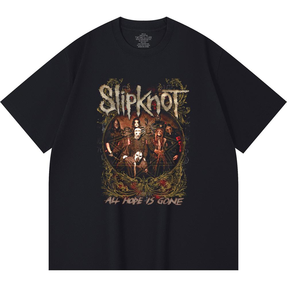 230 Gsm 100% Cotton Heavy Metal T-Shirt Rock Band Popular Music Print Unisex Heavy Cotton T Shirt