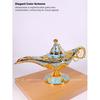 Vintage Aladdin Chirag Lamp-Luxurious Metal Jewelry Box,Decorative Showpiece,Home & Office-12 cm(Gold-Lite Blue)