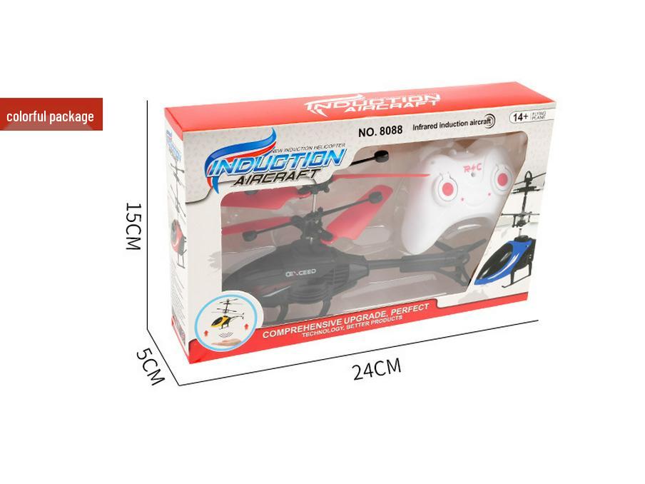 Rechargeable Remote Control Induction Helicopter Toy with Lights - Drop-Resistant Hovering Aircraft