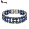 Titanium Steel Cycling Bracelet Men Geometric Biker Chain Style Black With Gold Blue Red Accents Durable Adjustable Wristband