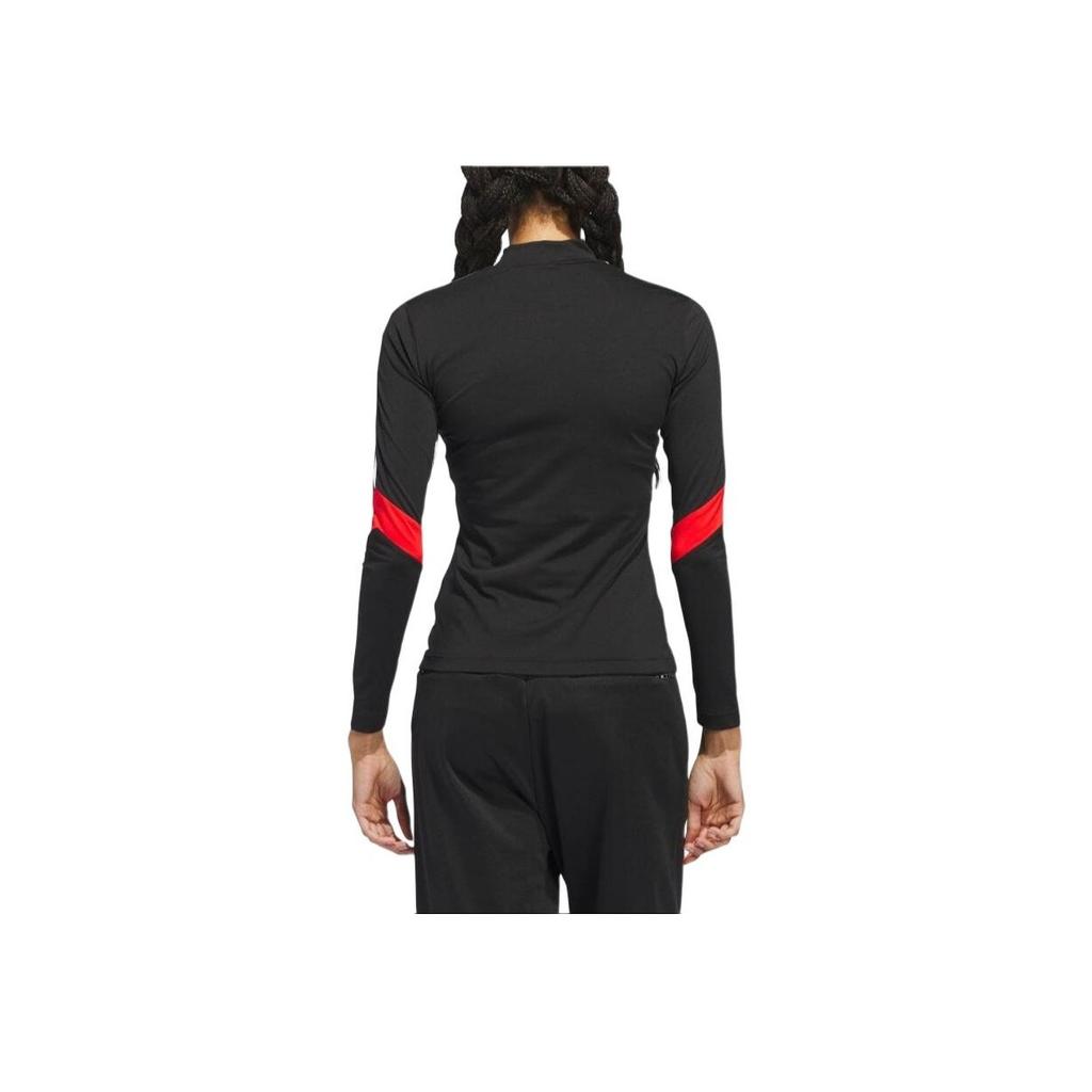 Adidas Jay3lle Three Stripe Mock Neck Long Sleeve T-Shirt Women Tops Black IT0871