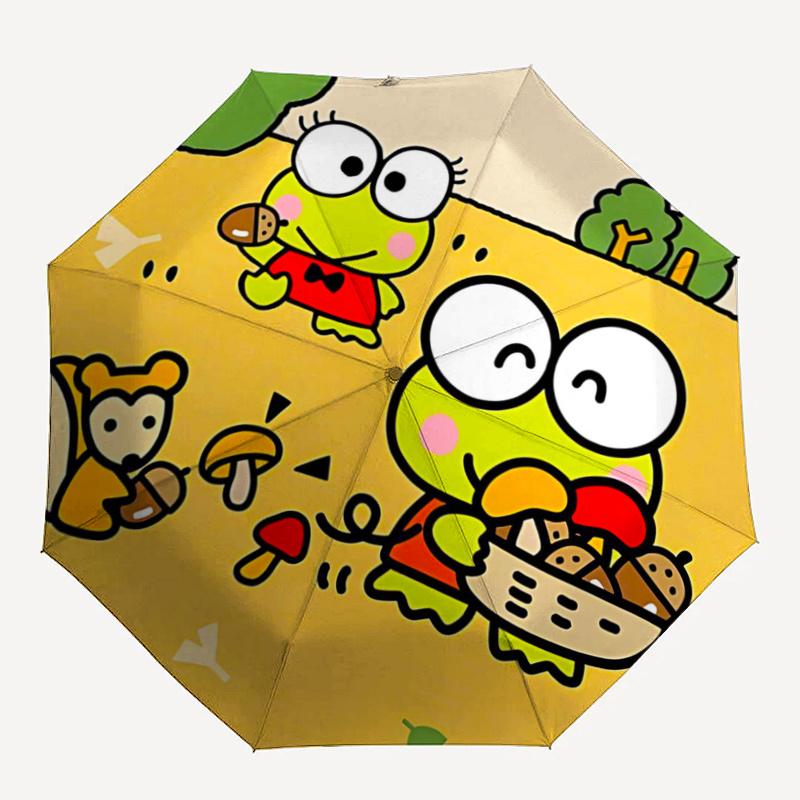 1pc Keroro Frog Acorn Basket: Automatic Opening/Closing Umbrella with Portable Folding Design, 8-Bone Iron Frame, Outdoor, Ideal Gift for Fans, Travel