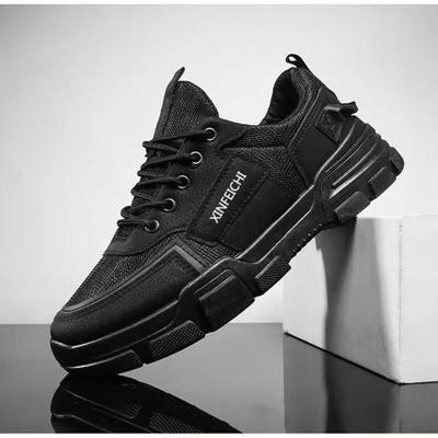Herren Sneaker 2024 Neue Freizeitschuhe für Herren Atmungsaktive Schwarze Mesh-Trainer Herrenmode Schnür-Plateauschuh Tenis Masculino