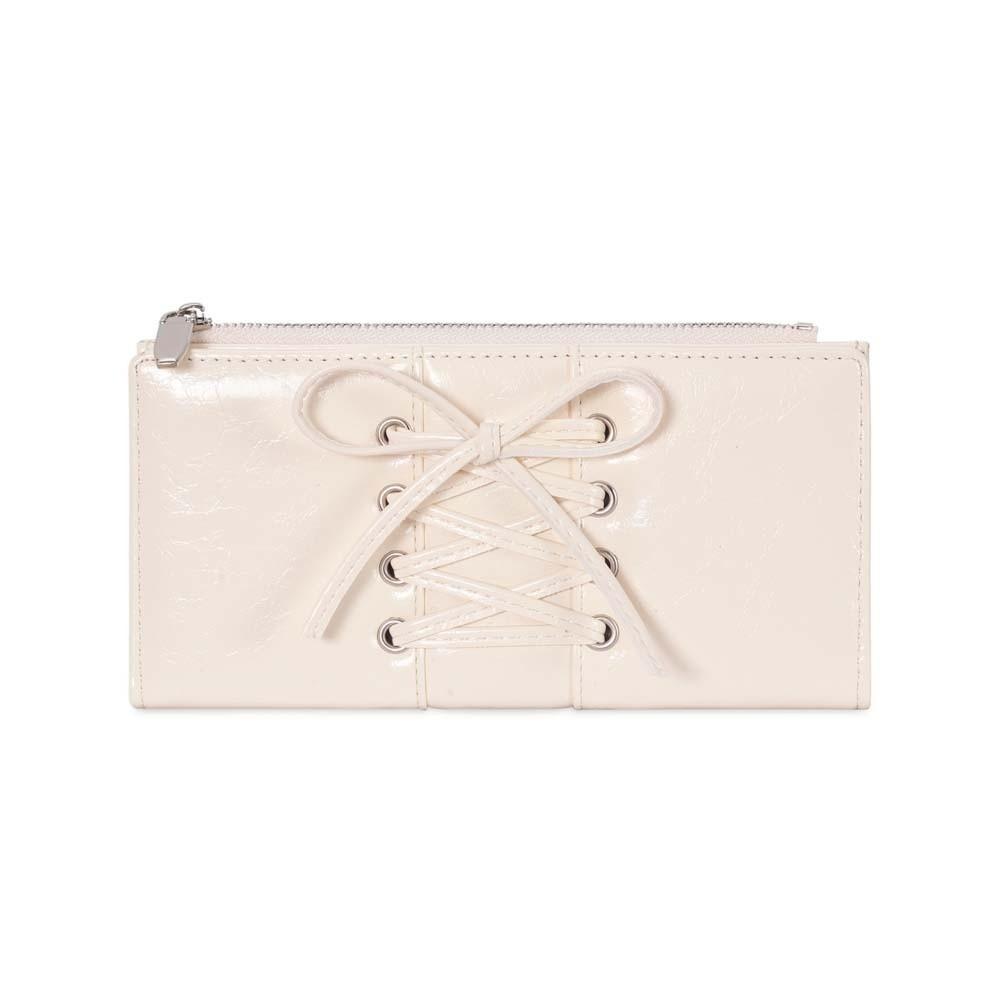 

Versatile Portable Strap Bow Wallet PVC Multiple Card Balletcore Card Bag Fashion Anti-splash Water Long Leather Purse Girls белый