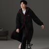 Nightgown Men's Autumn and Winter Coral Fleece Suit Pajamas Winter Hooded Thickened Fleece Flannel Loungewear Warm