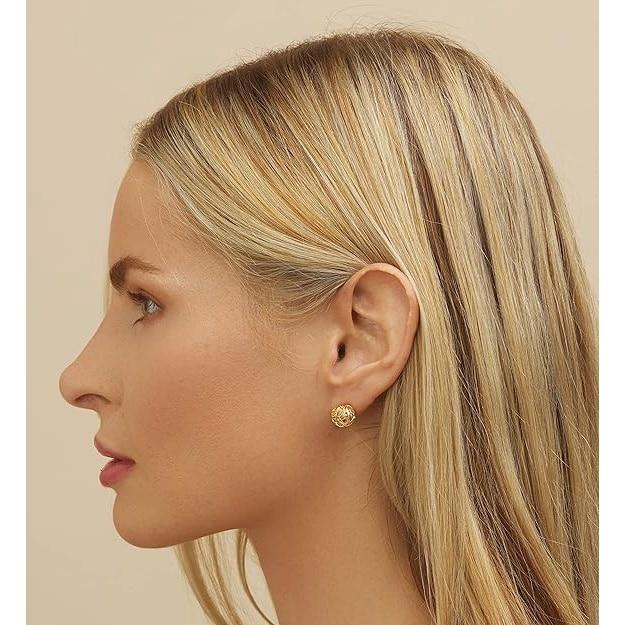 Gold-Plated Love Knot Earrings, 10 mm