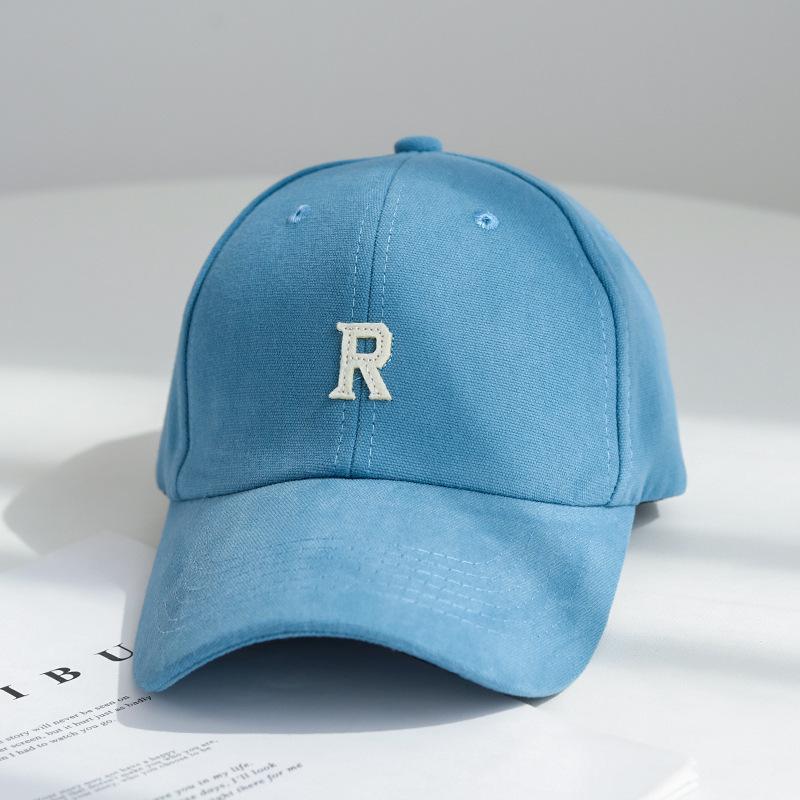 

Peaked cap women s face small letter hat ins versatile sunshade baseball cap spring and summer men Adjustable синий