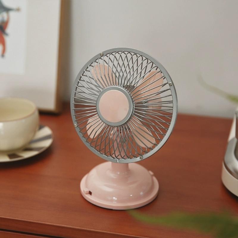 Small Table Fan 5.7inch Oscillating Table Fan 2-Speed USB/AA Battery Power Desk Fan Gift