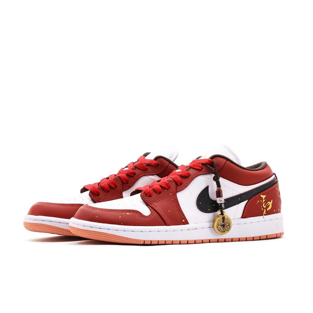 Jordan Air Jordan 1 Vintage Basketball Shoes Women's Low Top Red White DC0774-182(Team59-)